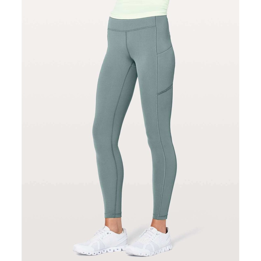Lululemon Speed Up Tights Size 8 Sea Steel Running Leggings Pockets